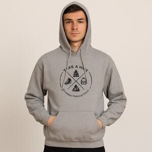 Deschutes National Forest “Take a Hike” Gray Hoodie Sweatshirt Size Small